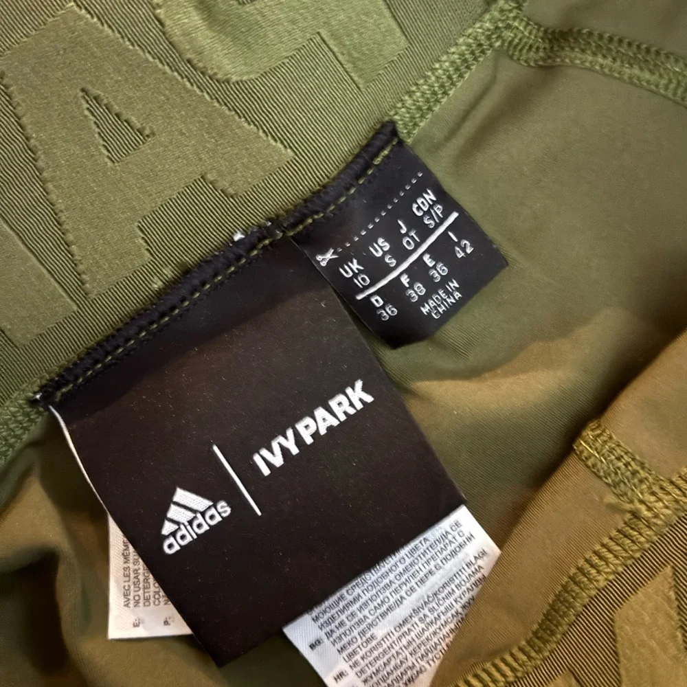 Adidas x Ivy Park Olive Houndstooth Leggings - Picture 2 of 4